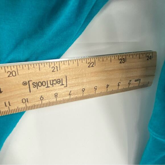 Made by Johnny Tunic Top Medium Rushed Side Costal Made in the USA Aqua - Picture 6 of 8